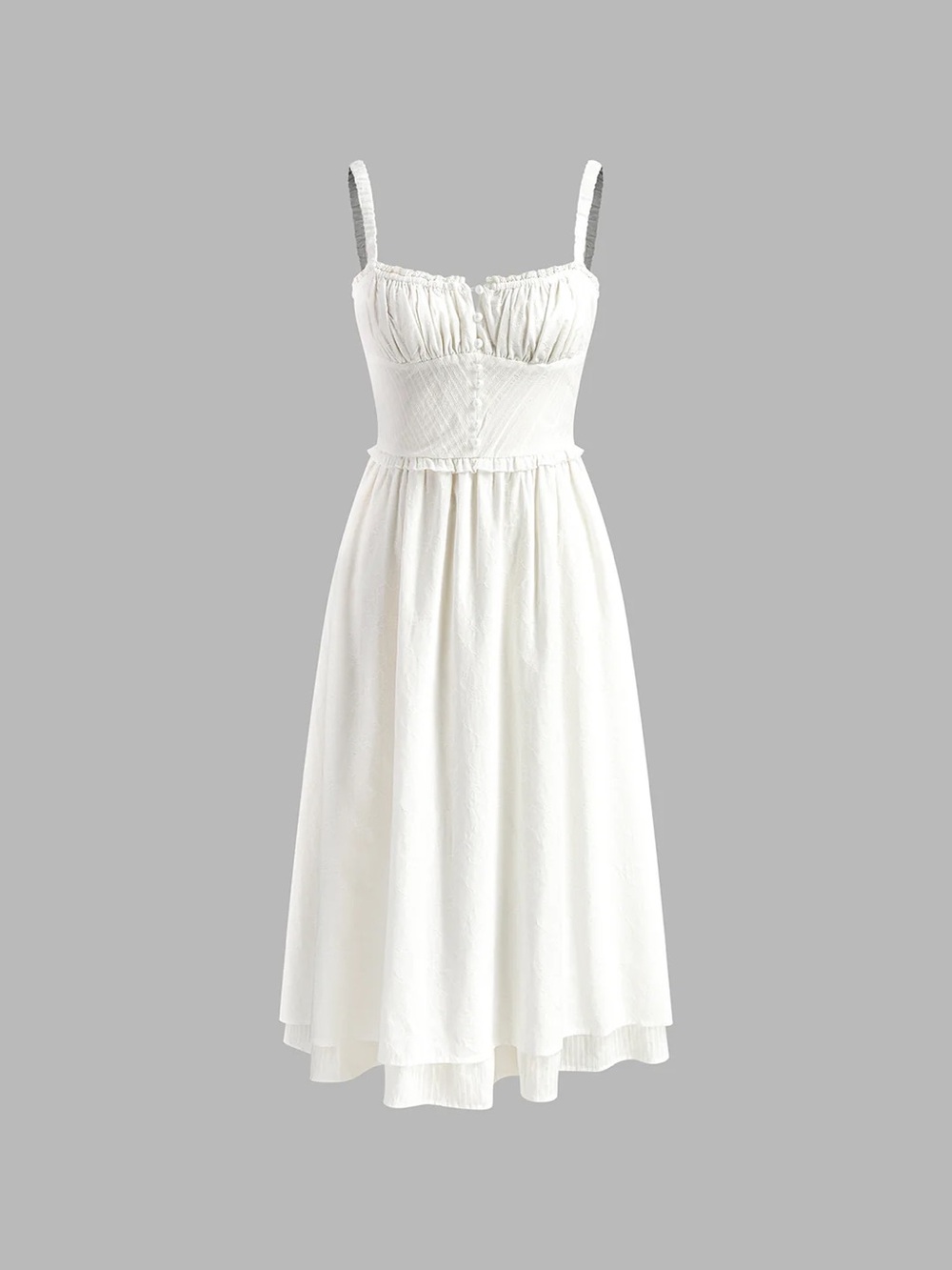 Commense White Midi Sundress with Spaghetti Straps size medium NWT